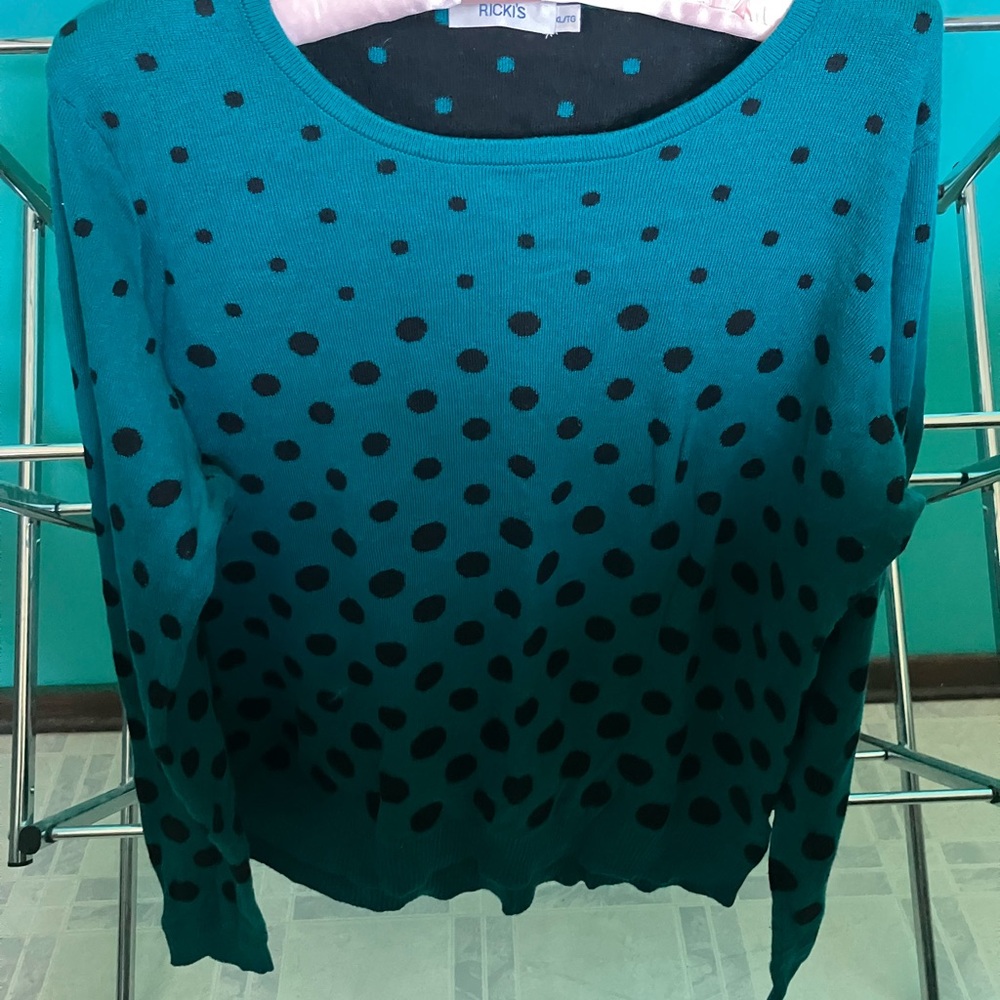 Teal & black sweater